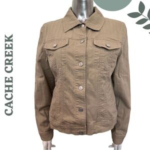 Cache Creek Taupe Cotton Blend Button-Up Jacket – Size Medium